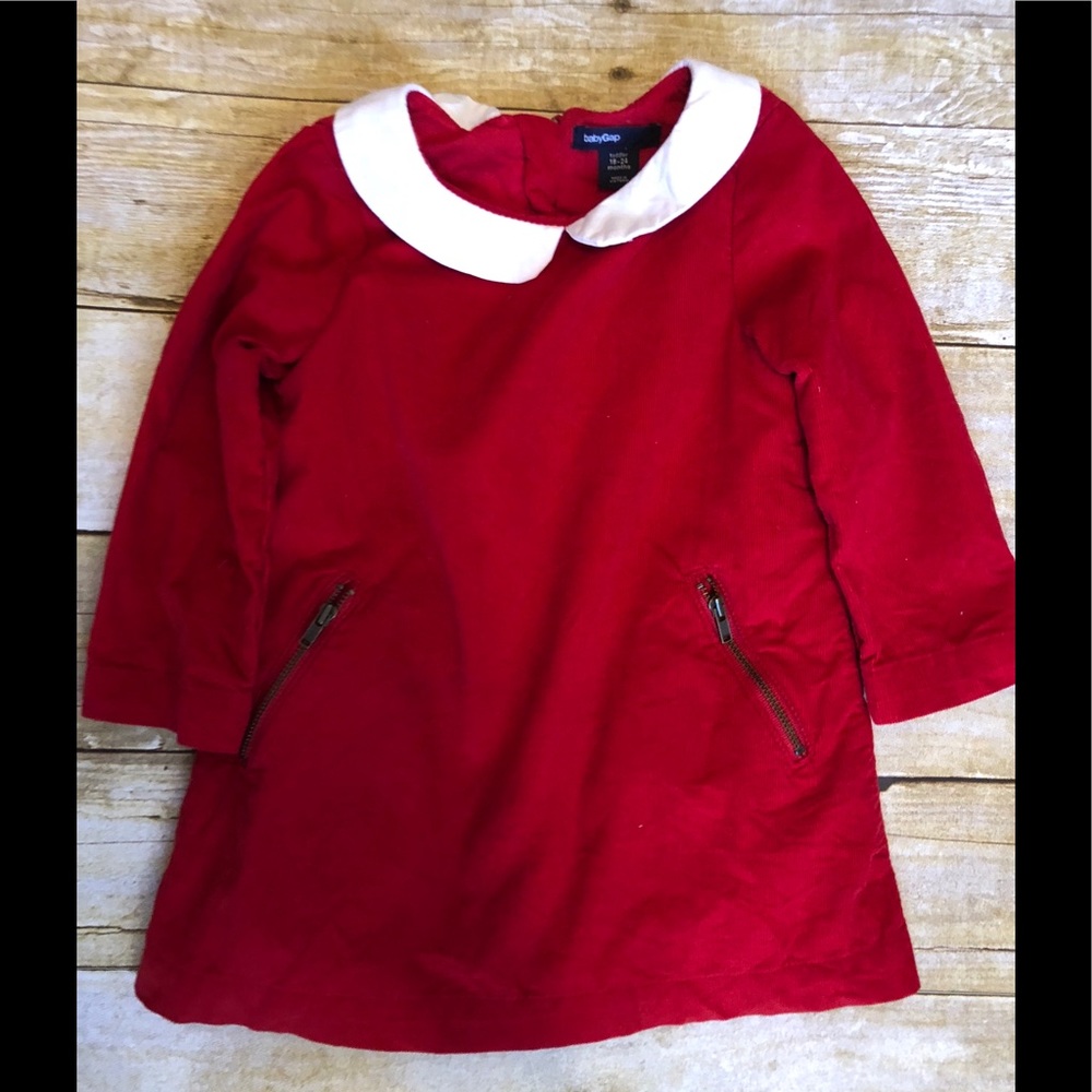 Gap red cord dress w Peter Pan collar size 18/24